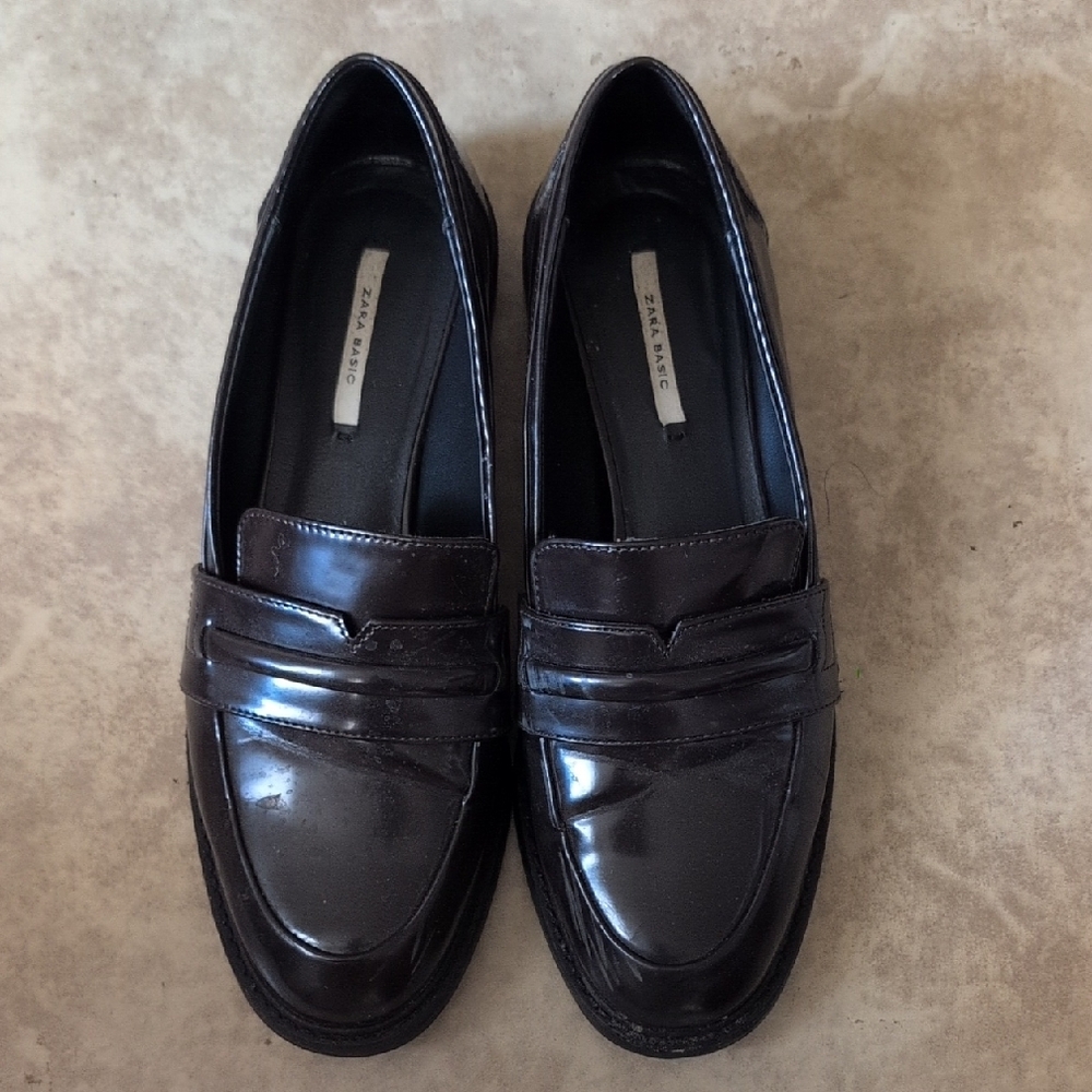 Zara Dark Brown Leather Loafers